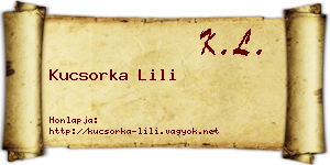 Kucsorka Lili névjegykártya